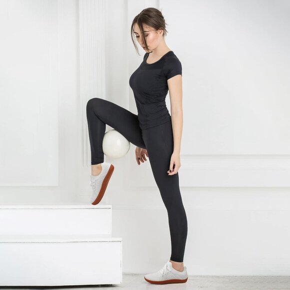 Women's White Barefoot Wide Toe Minimalist Breathable Zero Drop Fashion Sneakers - Picture 7 of 7